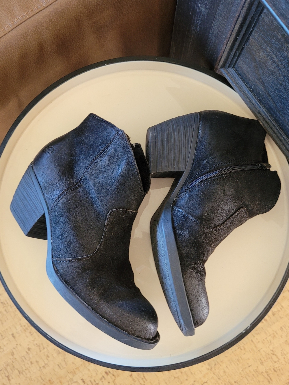 Born Michael Black Distressed Suede Booties - Picture 5 of 11